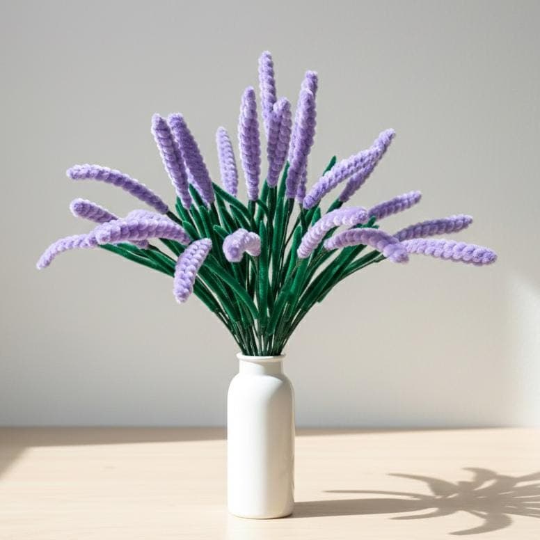 DIY Lavender Pipe Cleaner Chenille Stick Bouquet Kit | Makes 25 Handmade Flowers